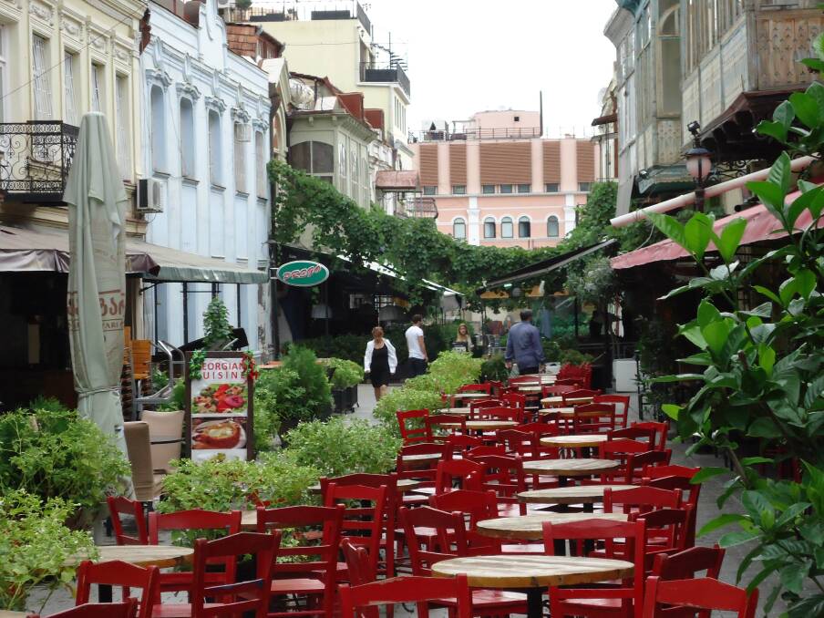 Cafes have sprung up along the narrow streets of Tbilisi's Old Town.