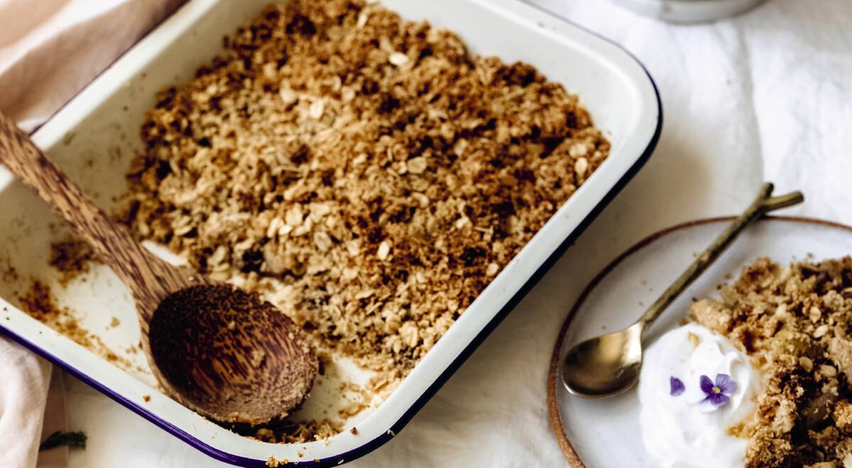 Apple crumble breakfast bake. Picture: Supplied
