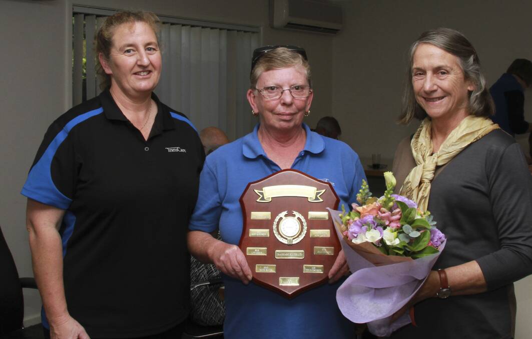 WELL-DESERVED: Recipient of the Pam Moscatt Volunteer of the Year Award for 2018 Ros Anderson (centre) with TransCare coordinator transport services Helen Schlegel (left) and chairperson Penelope Fenley. 