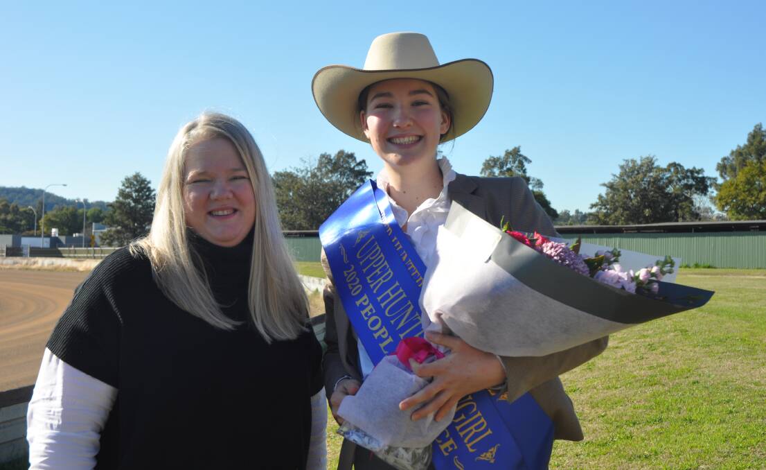 WELL DONE: Chocolate & Moss Florist's Andrea Burns with 2020 Upper Hunter Showgirl People's Choice award winner Katie Sutcliffe.