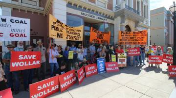 Wollar locals protest against Peabody's Wilpinjong mine expansion. Picture: Lock the Gate. 