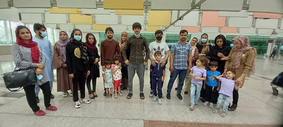 The first 25 Afghan men and women, from the Sadat family, arrive in Australia. Picture supplied