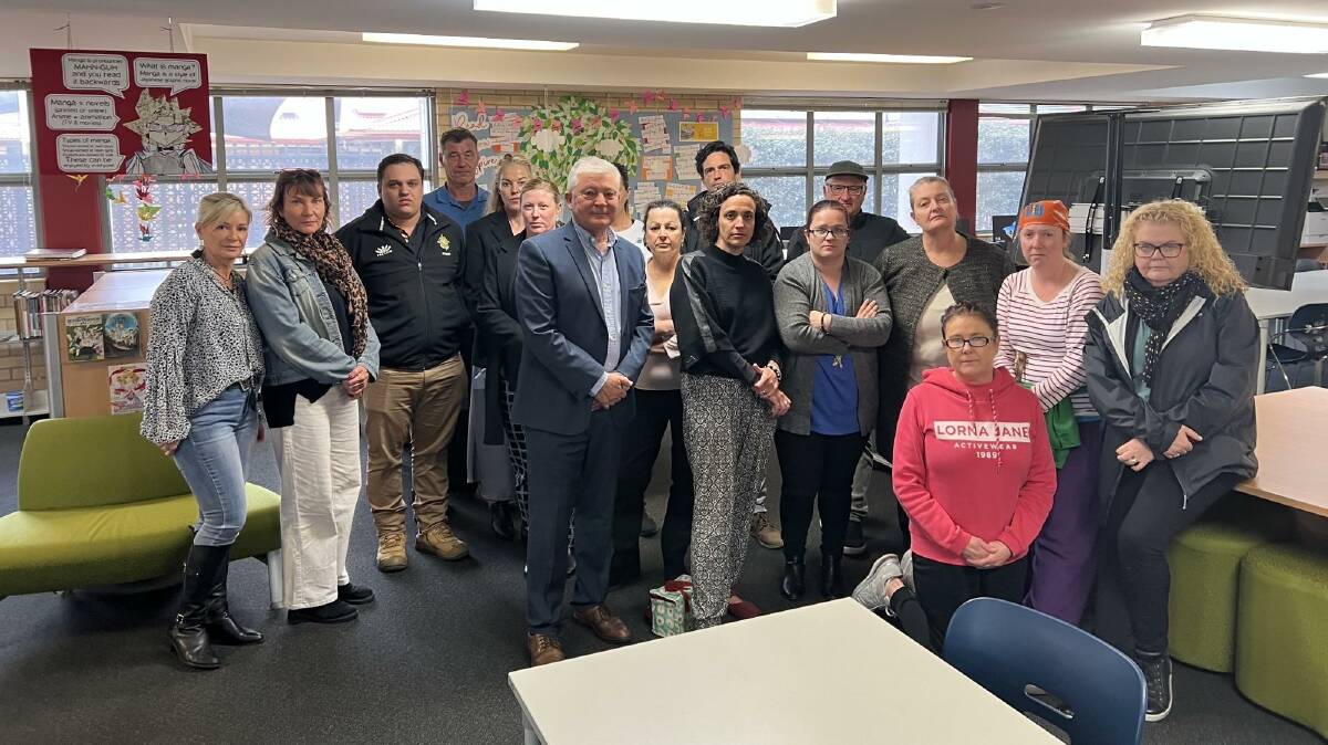 IEU members with branch secretary Mark Northam, discussing the campaign for fair teacher pay at St Clemente High School in Mayfield. Picture supplied