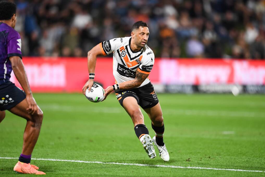 Benji Marshall will say goodbye to his Wests Tigers' fans, if not all NRL watchers, when his beloved Tigers face Parramatta on Saturday night. Picture: NATHAN HOPKINS - NRL IMAGERY