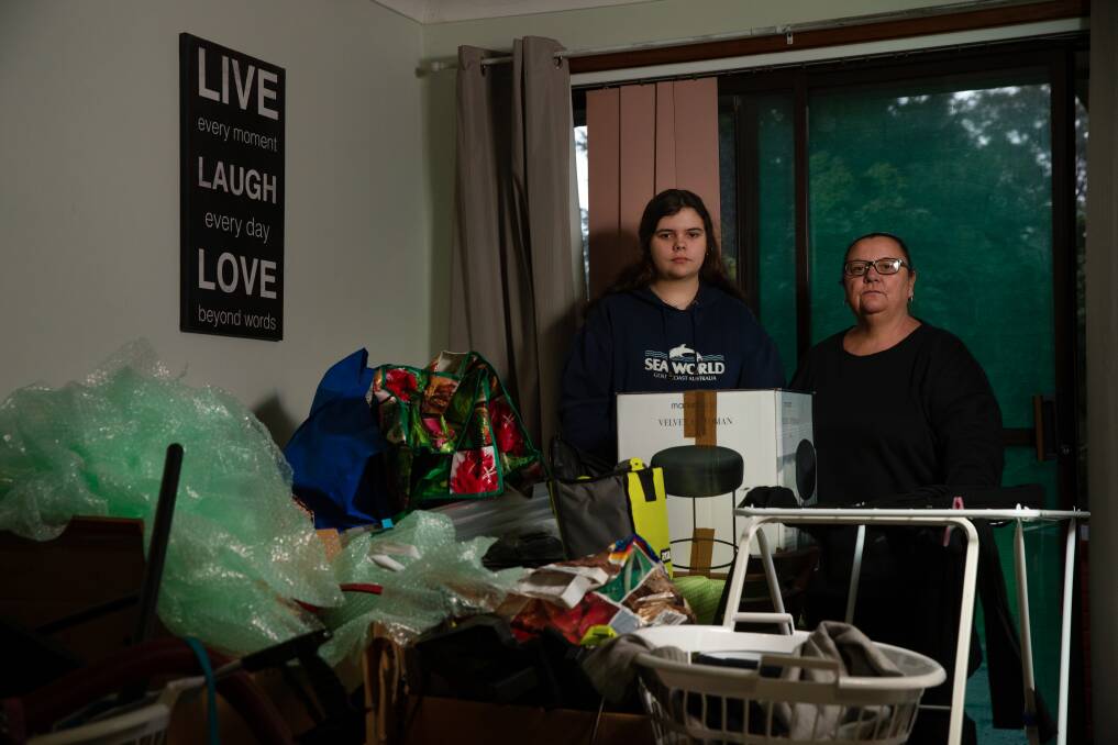 Help needed: Vickie Clutterbuck and Cassie have packed up their house. "I've never ever had to fight like this to get a roof over my head. Never," Ms Clutterbuck said. "I've never been in this situation before in my life and I'm scared. It's not just me, I have a daughter. How did it come to this?" Picture: Marina Neil