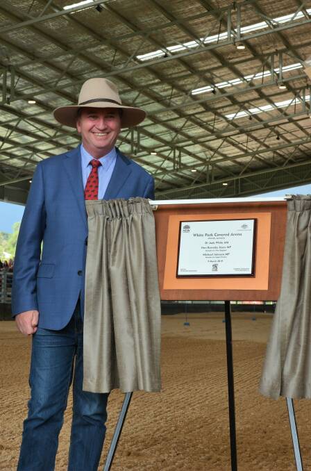WHITE PARK: Mr Joyce attended the official opening of the new White Park arena on Saturday night in Scone.