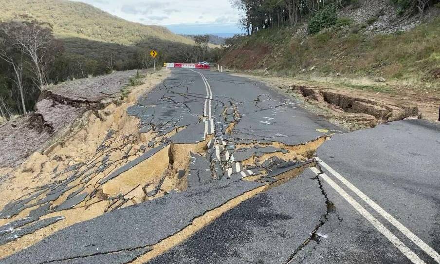 LANDSLIP: The Merriwa to Willow Tree Road was labelled "completely impassable" last July after a series of landslips. Photo: supplied