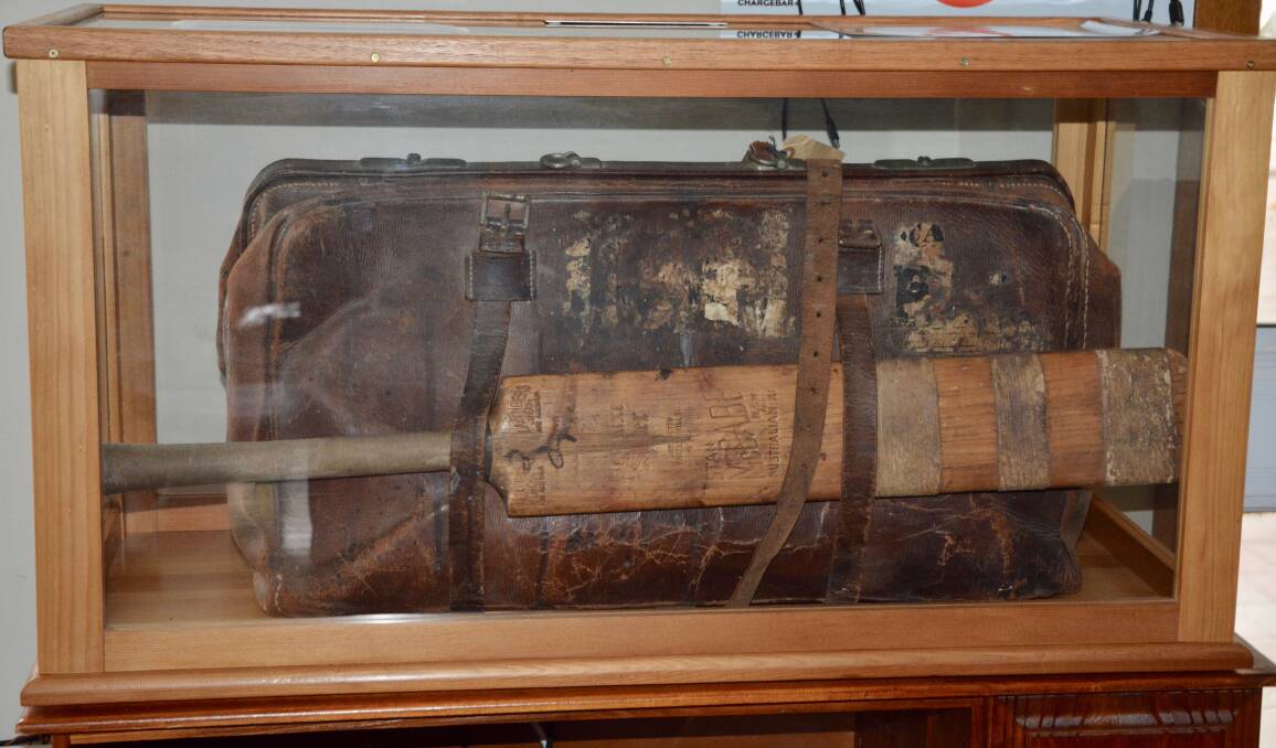 Dr Henry Scott's cricket kit bag is now on display for the community to see at the Scone Visitor Information Centre. 