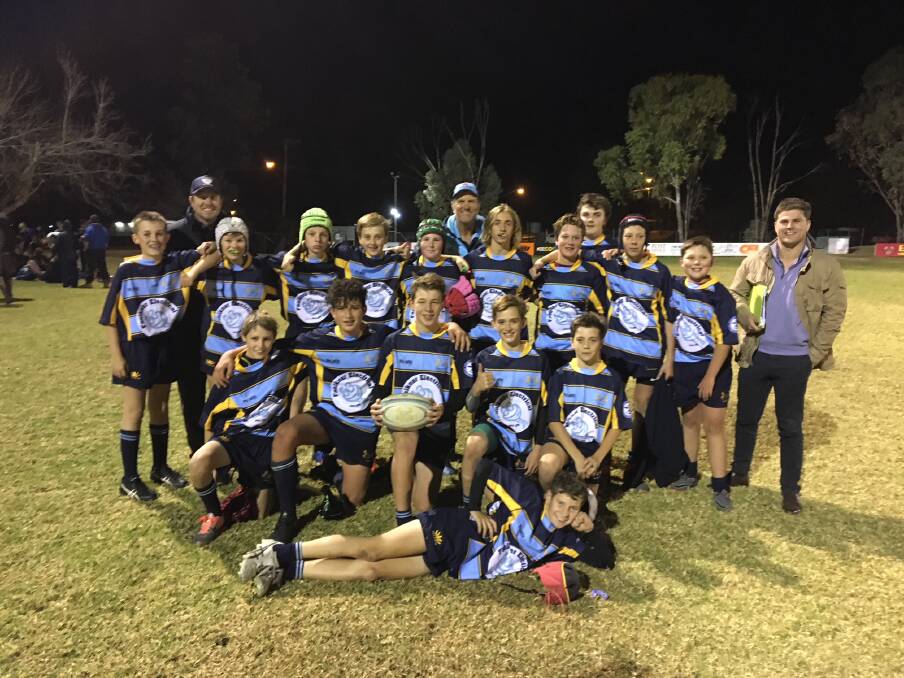 BRUMBIES: The Scone Junior Rugby’s Under 14's Central North squad in Tamworth on Friday night. 