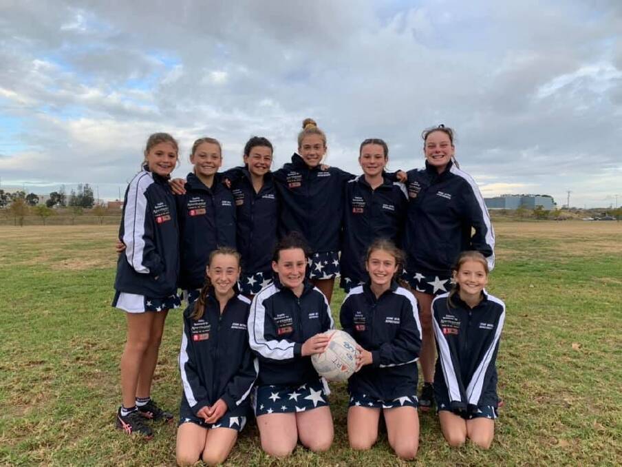 SCONE 12s: Back: Caitlin Atkinson, Sophie Hedley, Summer Dowell, Hallee Frost, Makenzi Nelson, Emily Taylor. Front: Milly McCrae, Sophie Park, Sophia Gore, Isabella Zizza. Photo: Supplied 