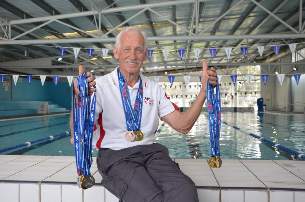 A BIG SPLASH: Murrurundi's Colin Stanford is not only proof that age is no barrier to success - he is at the top of his game in the pool with many medals to prove it.