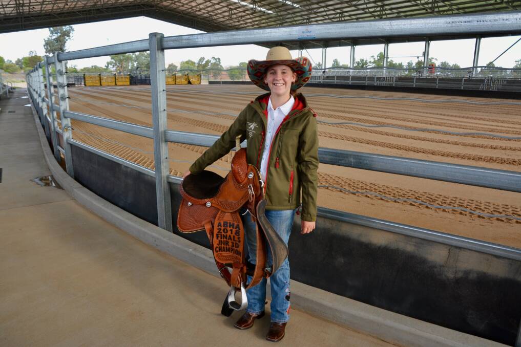 COMMITMENT: Fourteen-year-old Skye Singleton was crowned the Australian Barrel Horse Association 2018 Junior 3D Champion in September, winning a western saddle.