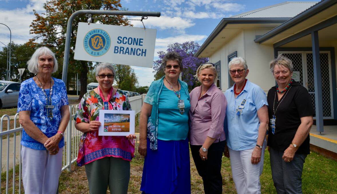 WE LIVE HERE: A new community gift card program will give local charities a channel to donate to those in need as they cope with a large volume of cash funds during the current drought. Scone CWA members Sue Lewis, Lyn Tout and Lorraine Gardiner with UHSC Drought Relief Coordinator Amanda Riordan and Scone CWA's Carolyn Carter and Anne McPhee on Friday.