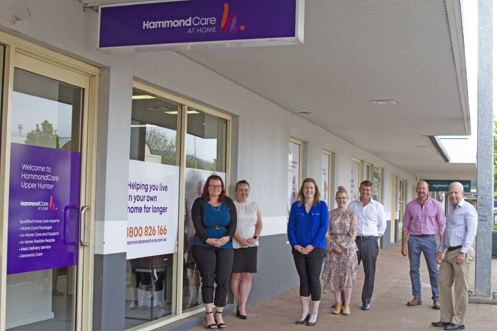Mike Baird and staff at the new HammondCare At Home office on Kelly Street.