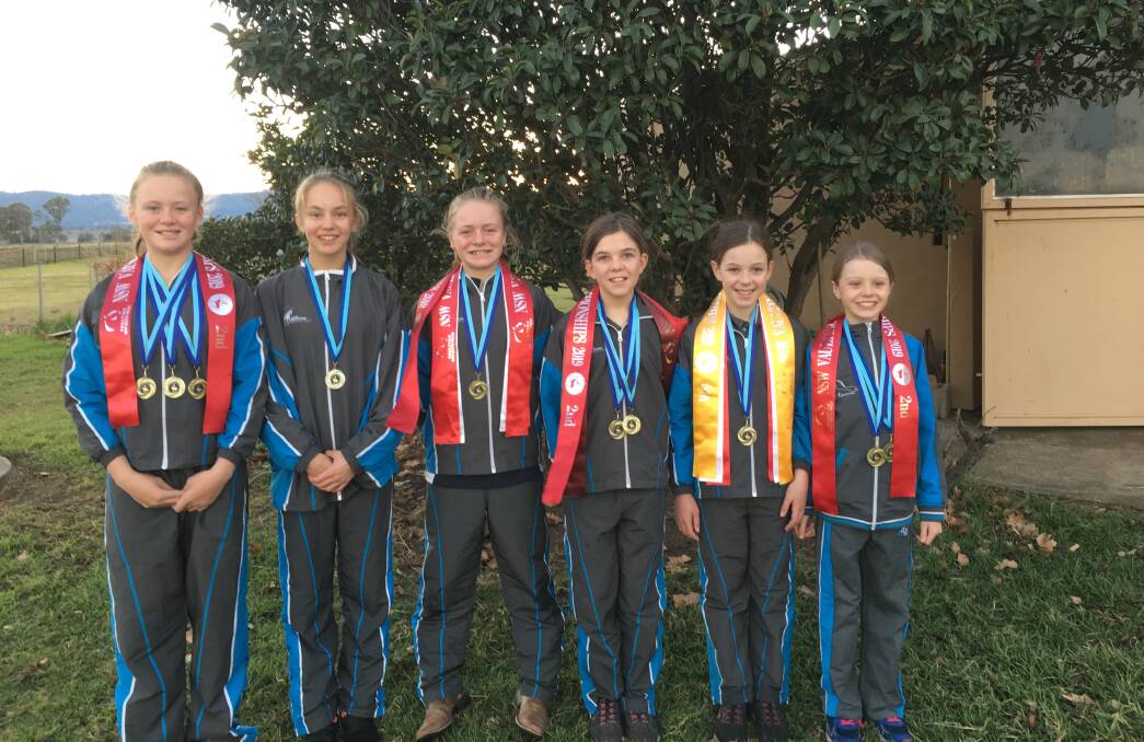 POCKET ROCKETS: Scone Equestrian Vaulters that competed at the 2019 State Vaulting Championships Sarah Clark , Charlotte Clarke, Ella Bennett, Daytona Halloran, Peyton Halloran and Gracie Bates. Absent from photo: Grace Pratley and Tiannah Witney. 