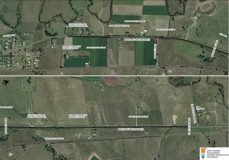Proposed safety improvements on the New England Highway, north of Parkville 