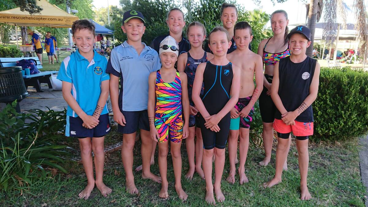 FAST LANE: The Scone squad at Tamworth City Carnival. (Back) Ilisa Whitehead, Indyana Taylor, Ebony Taylor. (Middle) George Patterson, Hunter Ryan, Isabella Henderson, Paul Russell, Max Patterson. (Front) Arabella Patterson, Skye Russell.