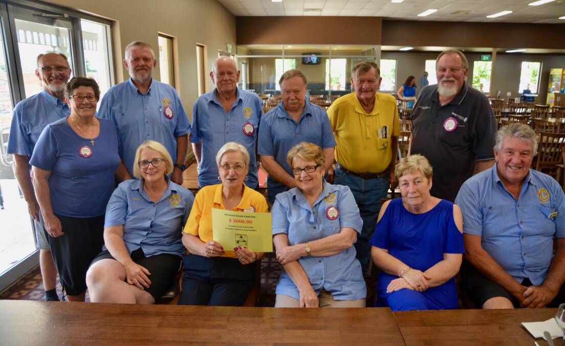 Members of the Lions Club of Morisset dropped in to Scone on Friday to have lunch at the Scone RSL with Scone Lions members and present them with a donation equalling $3750. 