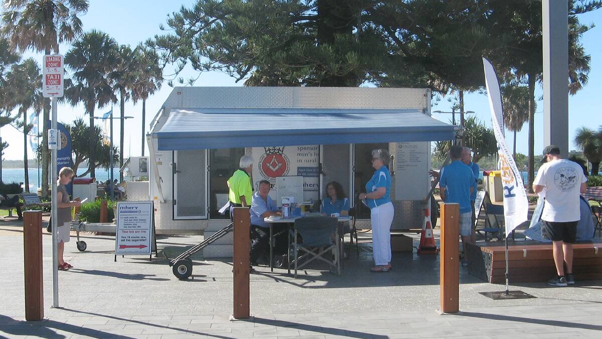 FREE HEALTH CHECKS: The Men's Health Education Rural Van working in Port Macquarie in April 2018.