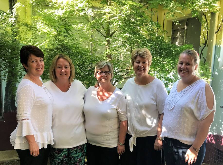 SUPPORT: Scone Neighbourhood Resource Centre and Library staff Jan Kelaher, Linda Dawson, Sharyn Bancroft, Lee Watts and Jaala Presland support White Ribbon Day.