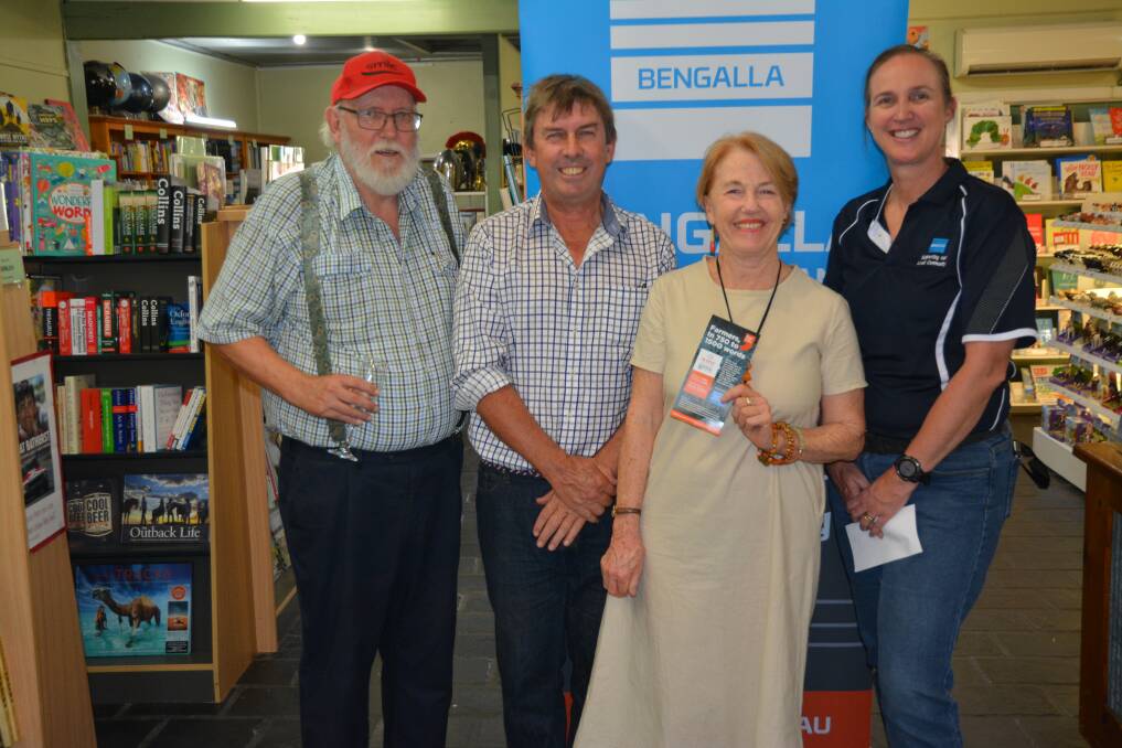 SEND YOUR STORIES: Competition coordinator and SLF committee member, Robert Thurgood (left) with judge, farmer and author Richard Anderson, SLF president Janie Jordan and Bengalla's Fiona Hartin.