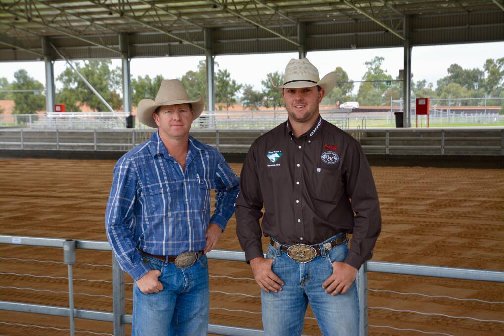 CALL TO ARMS: Scone Charity Rodeo president Jade Smith and Scone cowboy Heath Nichols at White Park during the 2019 Scone Horse Festival. 