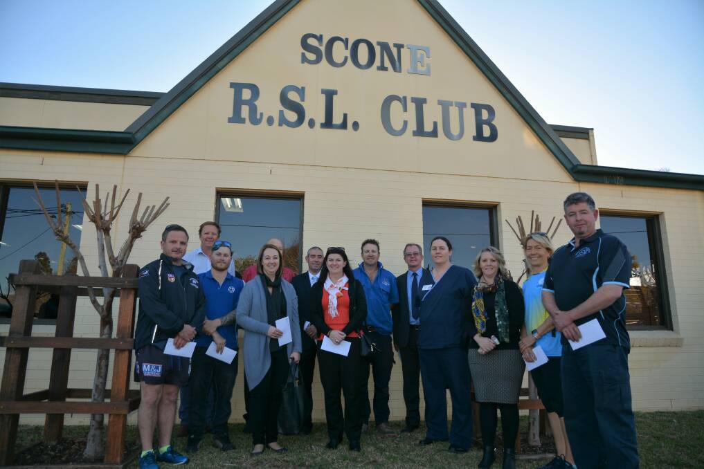 THANK YOU: Representatives from five local schools, Scott Memorial Hospital and local sporting clubs received a funding boost from Scone RSL Club on Thursday. 