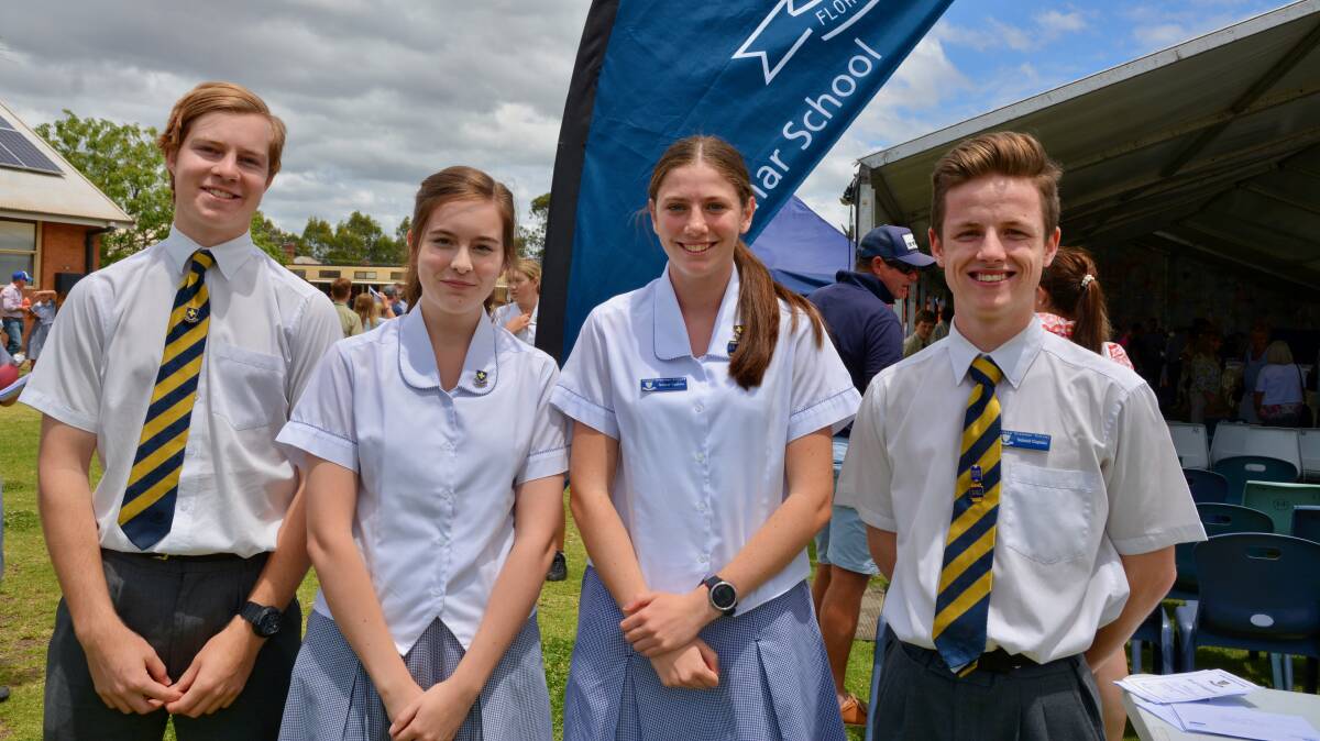 NEXT CHAPTER: 2017 secondary school captains Tristen Taylor and Anna Atkinson (left) with the 2018 school captains Alexander Catzikiris and Tegan Ferries.
