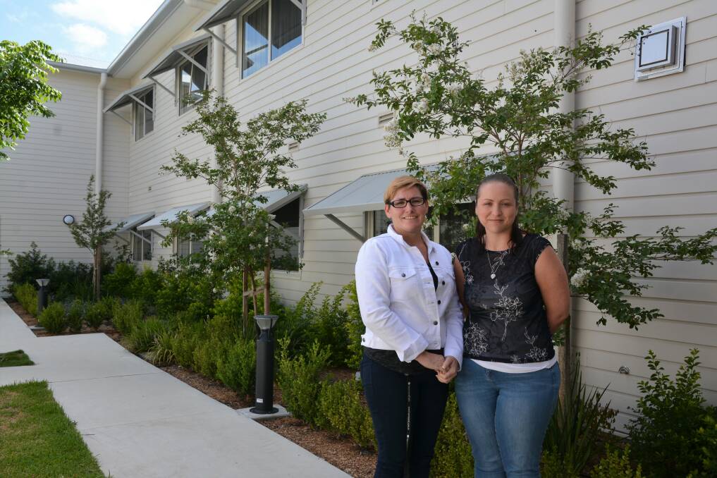 OPPORTUNITY: Strathearn employees Lisa Stewart (Care Staff Employee) and Angela Holt (Registered Nurse) at the courtyard of the new Glenbawn Cottage.