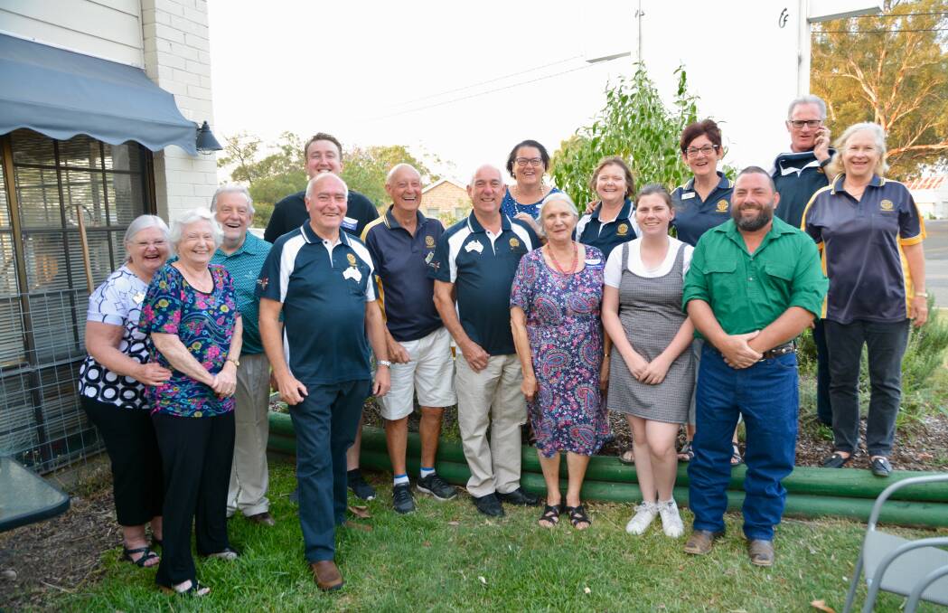 SIDE BY SIDE: Members of the Ingleburn and Scone Rotary Clubs at the Colonial Motor Lodge in Scone on Sunday evening. 