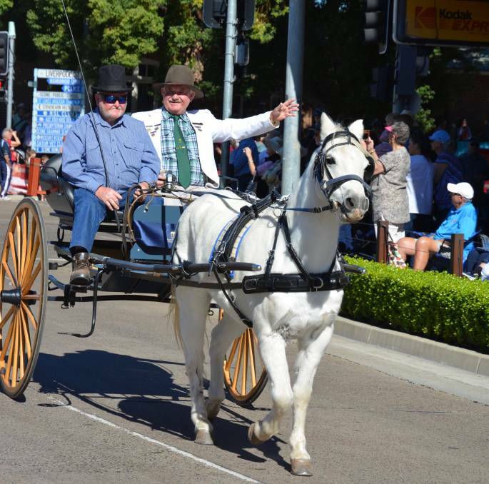 LOCAL LEGEND: 2018 Scone Horse Festival VIP Des Collison participating in the festival parade.