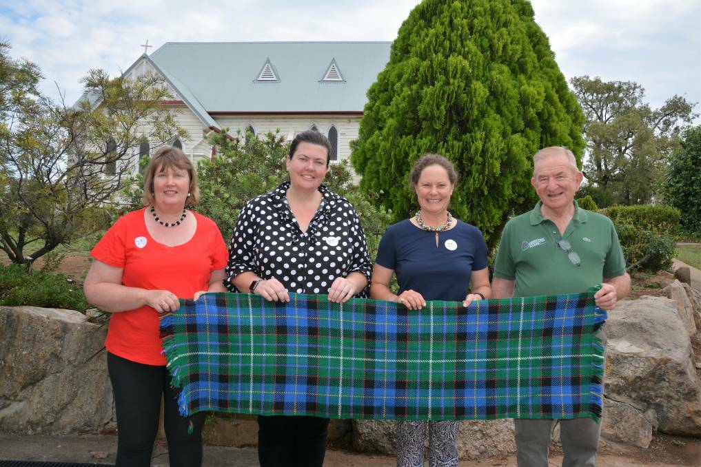  TARTAN: Aberdeen Highland Games Treasurer Elizabeth Birch, Secretary Lisa Bourke, Chieftain for 2019 Nicola O'Driscoll (nee Macintyre) and President Charles Cooke launching the Upper Hunter's own registered tartan in December last year. 