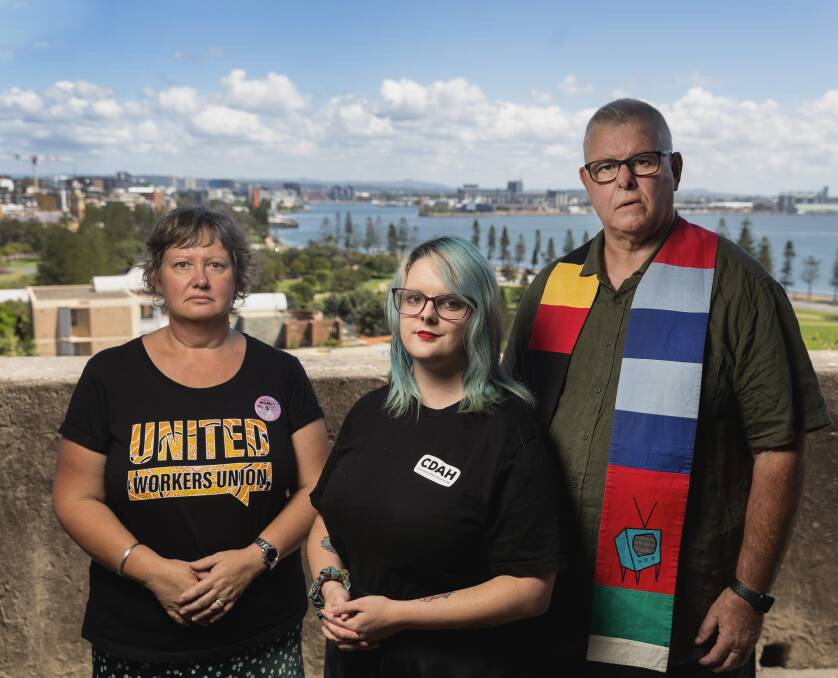 Hunter Community Alliance members Teresa Hetherington, Reverend Rob Hanks and Shaylie Pryer are among those seeking more for the region. 