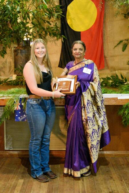 Young Achiever of the Year Tahli Gleeson with ambassador Promila Gupta OAM at a ceremony in Merriwa. Photo from Upper Hunter Shire Council.