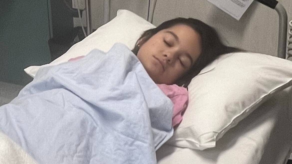 Indi pictured in hospital where she is expected to stay for months. Picture supplied