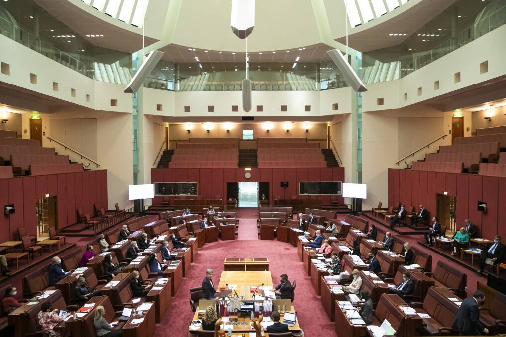 Senate Question Time at Parliament House, Canberra. Picture: Keegan Carroll