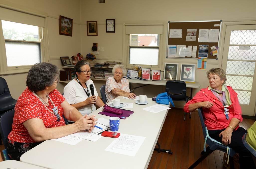 Scone CWA member Anne Marsh speaking at the meeting. Picture: Jonathan Carroll