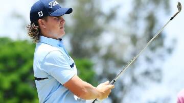 Jake McLeod shot 68 in the second round to move to even par in the World Invitational. (Albert Perez/AAP PHOTOS)