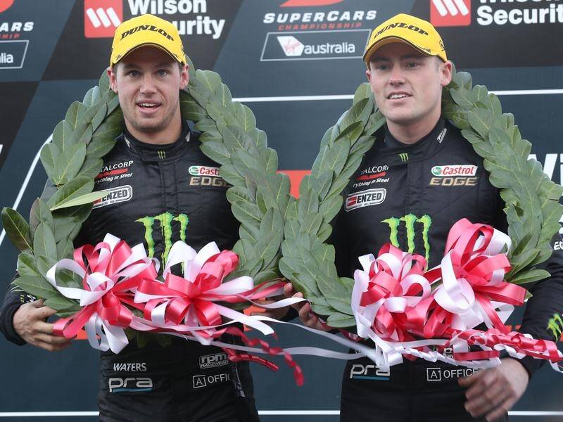 Supercars driver Richie Stanaway (r) has been sidelined since aggravating a neck complaint in May.
