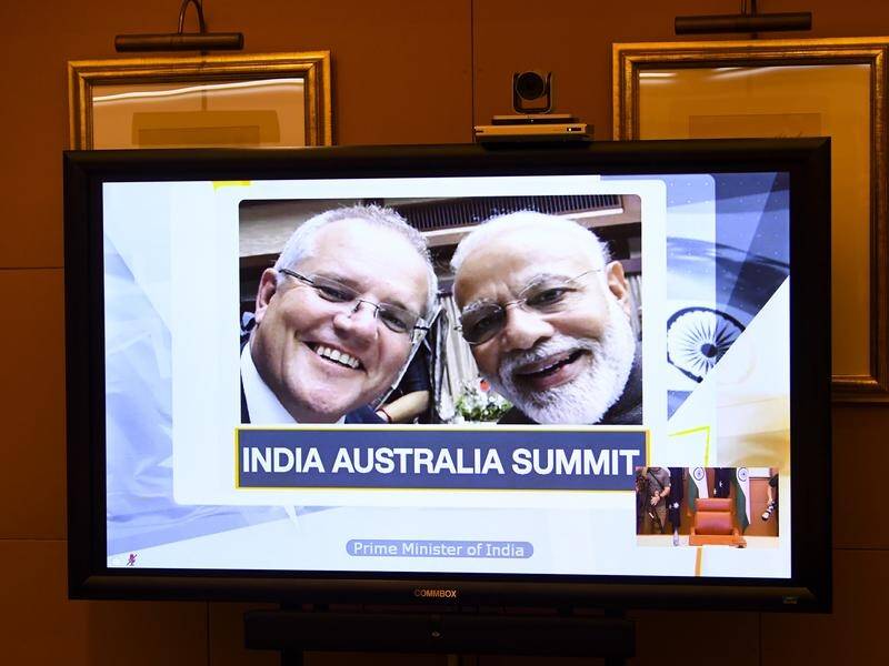 Scott Morrison and Indian Prime Minister Narendra Modi are due to hold a virtual summit on Monday.