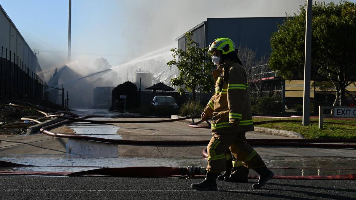 More than three million litres of water and 40,000 litres of foam were used to fight the blaze. (James Ross/AAP PHOTOS)