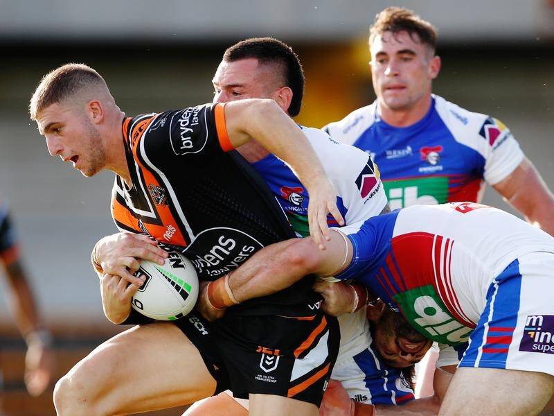 Tigers' Adam Doueihi (l) plans to follow the example set by his former Souths teammate Greg Inglis.