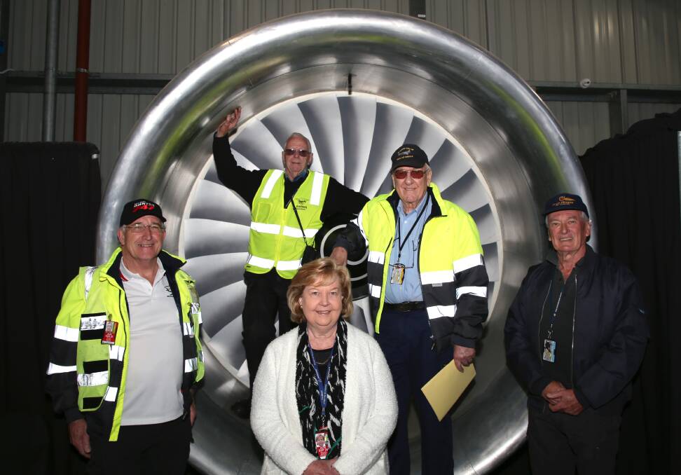 Teamwork: Project 707 team members Richard Elliott, Warren Goodhew, Maureen Massey, Don Hindle and Wayne Studdert. Reg Darwell is in Queensland. Picture: Greg Ellis. 