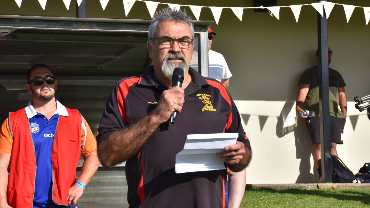 WELCOME TO COUNTRY: Uncle Warren Taggart (Aboriginal elder) opens the day.