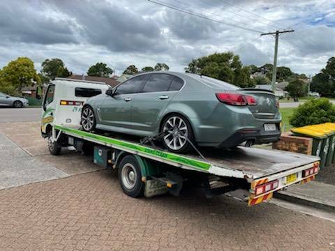 The Holden Commodore used to transport the hitman to and from Stockton is seized by investigators.
