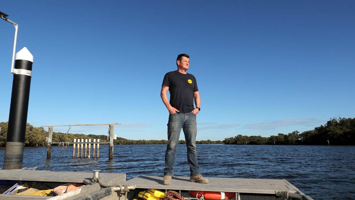 President of the NSW Farmers, Port Stephens branch and oyster farmer Matt Burgoyne. Picture by Peter Lorimer