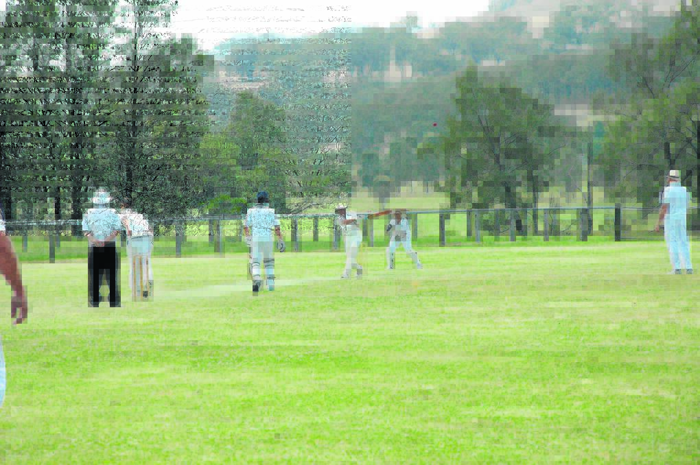 A game of cricket played over a century and a half ago and captured in an historic photo, was re-enacted on Sunday at the Thornthwaite property, outside Scone.