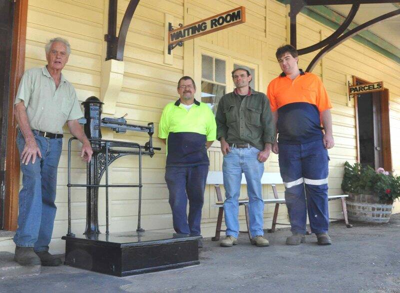 Up for award: Merriwa Railway Restoration project volunteers Bryan Baker, Brian Leedham, Dave Matthews and Trent Pegler are delighted the hard work has been rewarded after the project was announced a finalist in the 2012 Tidy Towns Sustainable Community awards for cultural heritage.